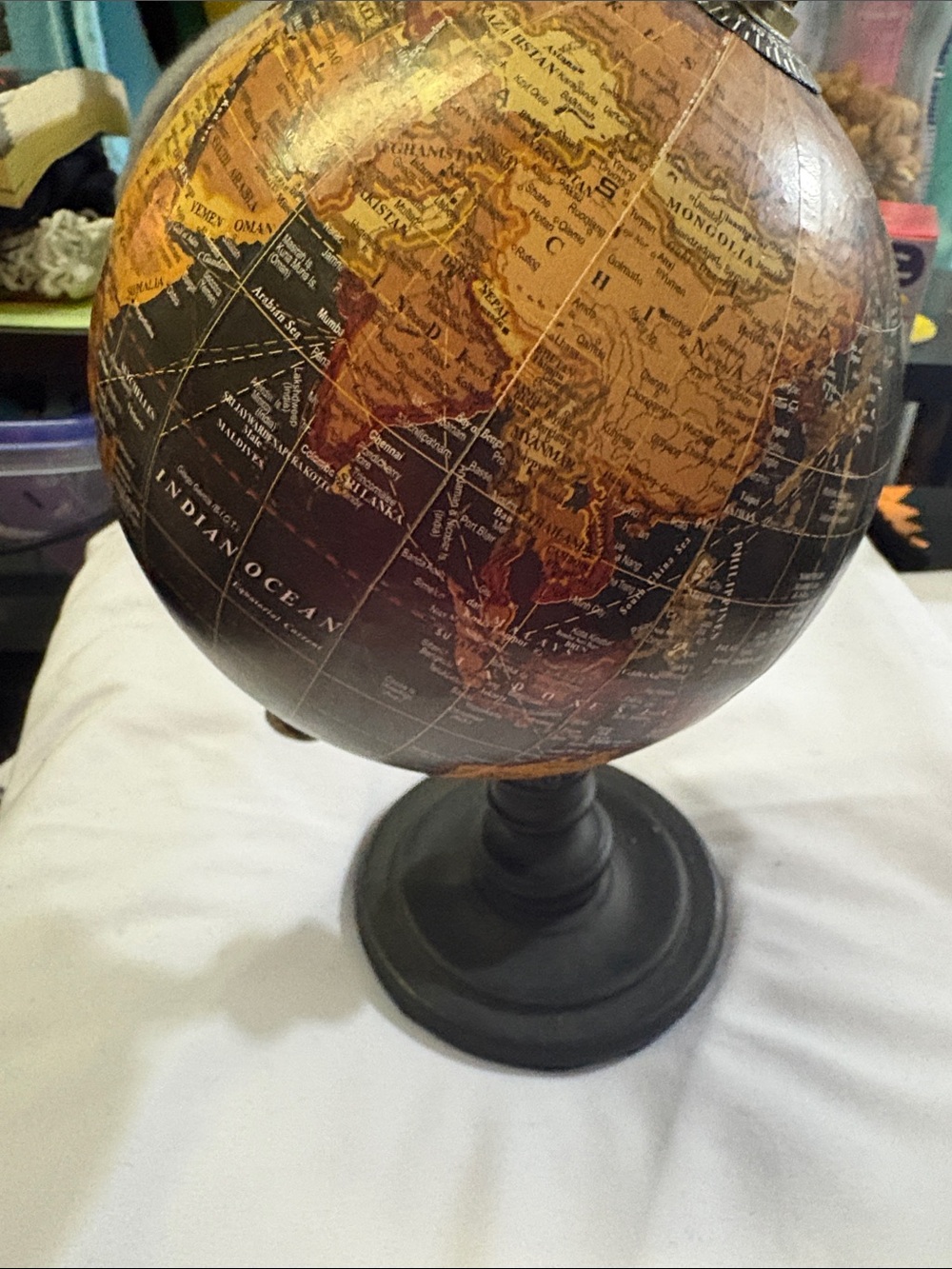 Better Homes And Gardens Antique-Style Globe in Brown and Black